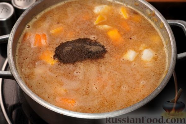 Куриный суп с тыквой и фасолью